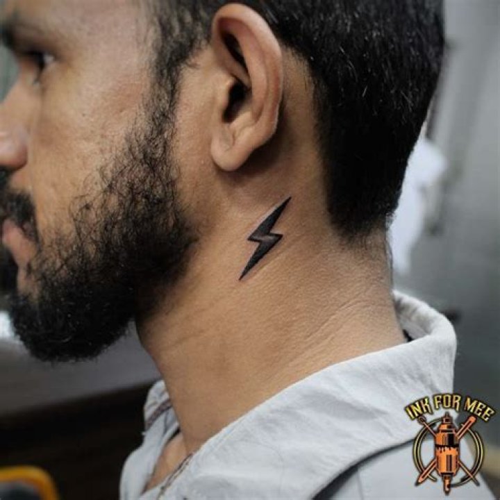 David Raum Lightning Bolt Neck Tattoo Means Victory