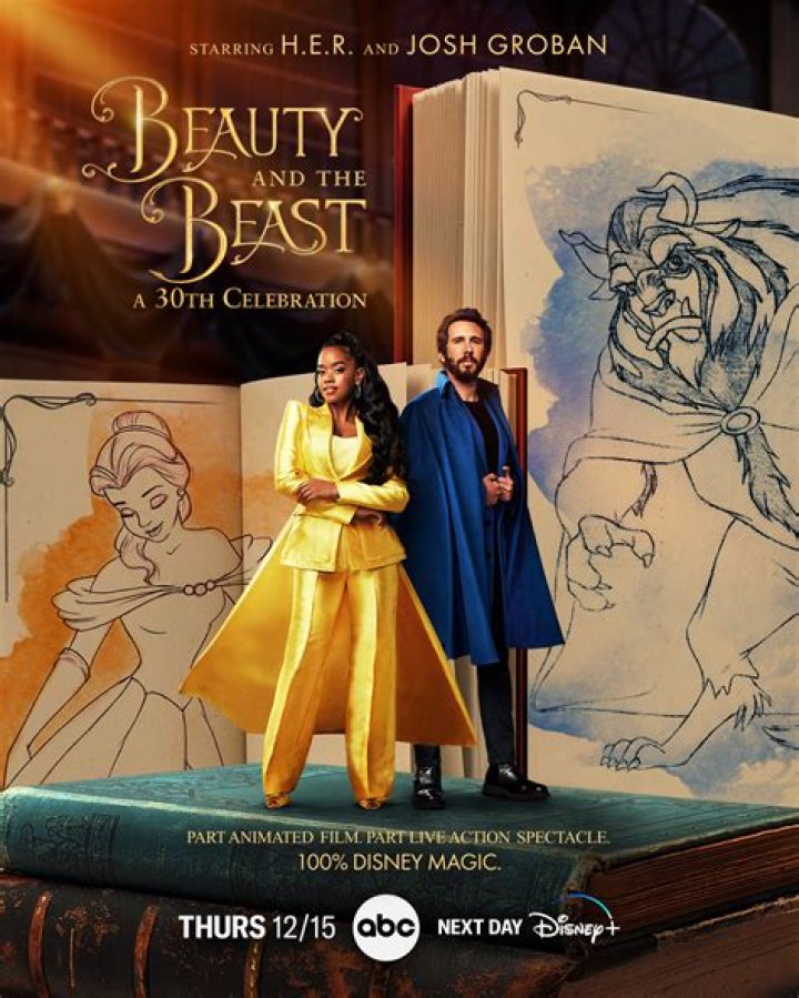 
Hear H.E.R. as Belle and Josh Groban as The Beast for First Time in ‘Beauty and the Beast’ Anniversary Special 